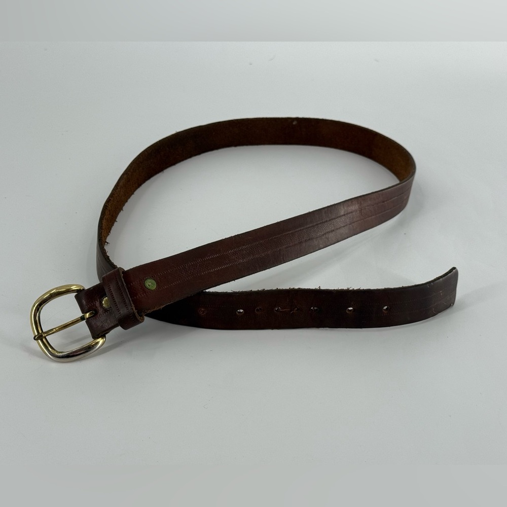 Vintage Men’s Brown Leather Belt 42 - Picture 2 of 9